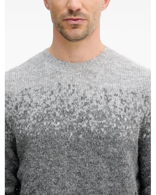 Guess Gray Ombre Crew-Neck Sweater for men