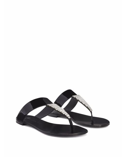 Giuseppe Zanotti Black Cleta Flat Sandals