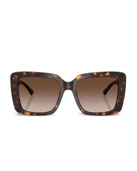 Jimmy Choo Zonnebril Met Oversized Montuur En Schildpadschild-Design in het Brown