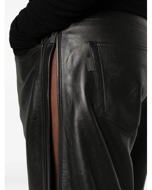 Haikure Gray Pantalon En Cuir À Ceinture