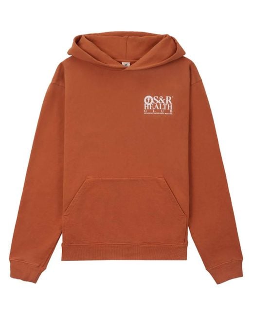 Sporty & Rich Orange Hoodie S&R Health En Coton