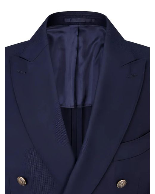 MAN ON THE BOON. Blue Wool Double-Breasted Blazer for men