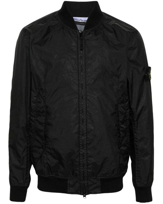 Chaqueta bomber con distintivo Compass Stone Island de hombre de color Black