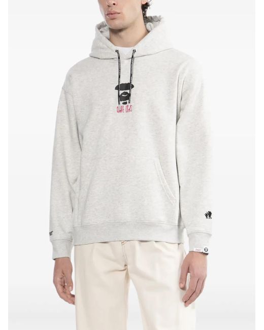 Aape By A Bathing Ape White Moonface Hoodie for men