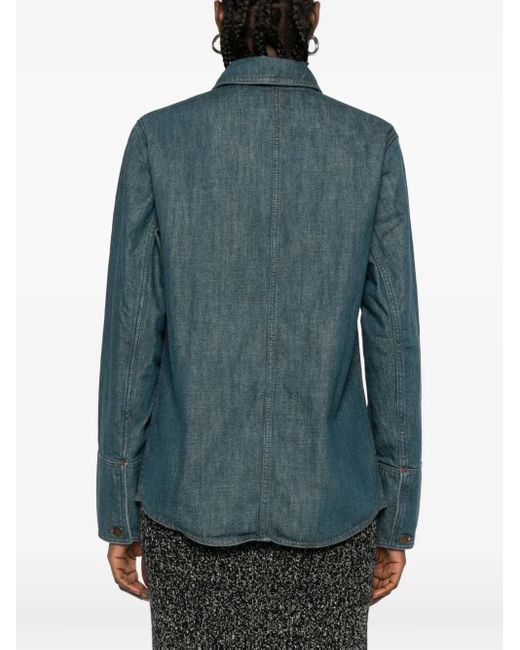 Soeur Blouse Met Knoopsluiting En Opgestikte Zak in het Green
