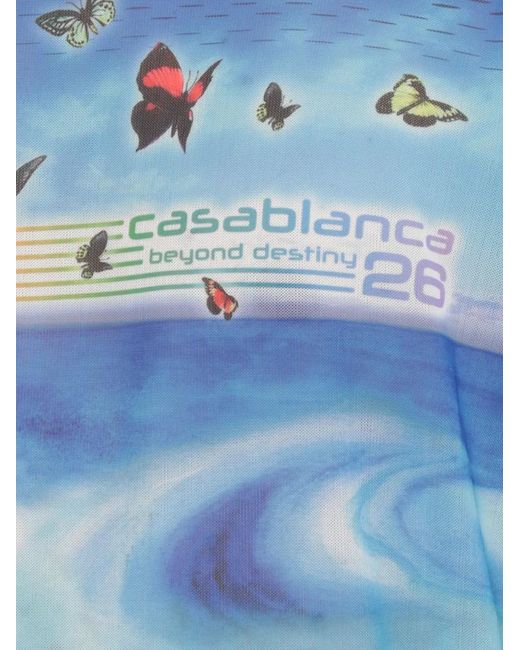 Casablanca Blue Butterfly Print T-Shirt for men