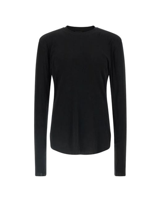 Thom Krom Black M Ts 969 Distressed Double-Layer T-Shirt for men