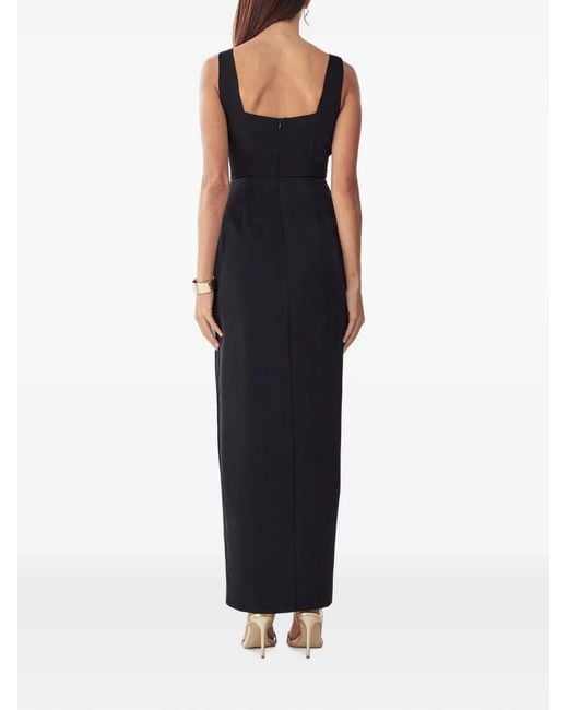 Willa Black Pleated Wrap-Style Maxi Dress