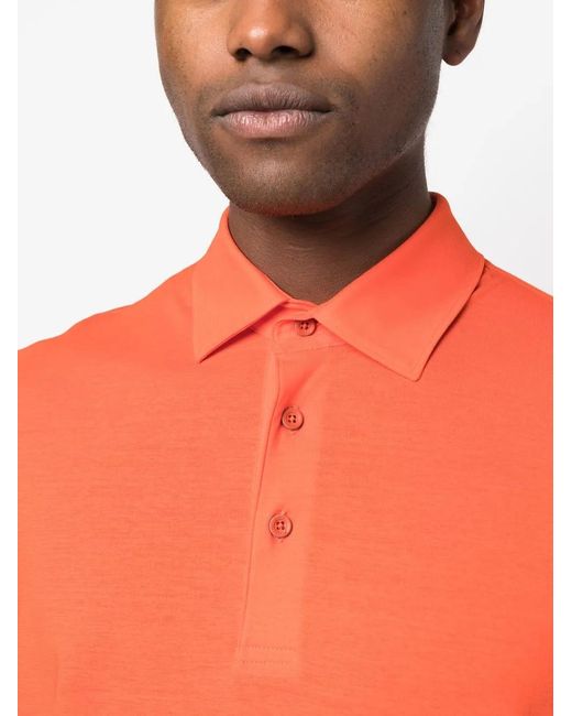 Herno Orange Short-Sleeved Polo Shirt for men