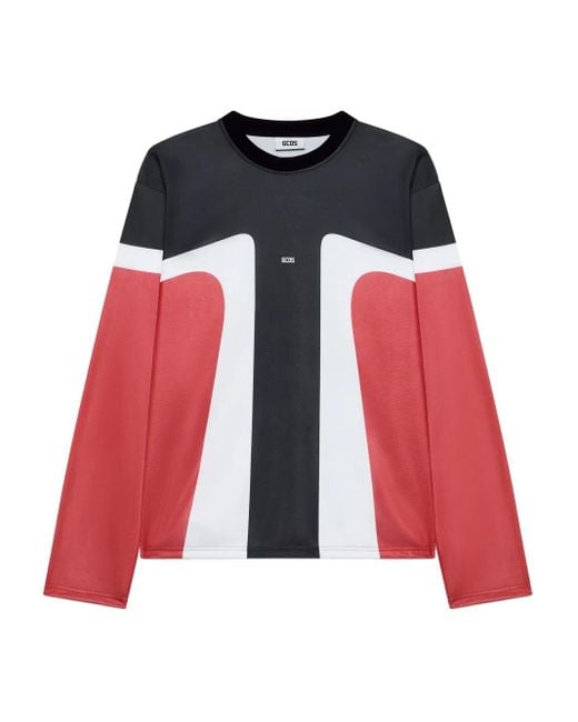 Gcds Red Racing Long-Sleeved T-Shirt for men