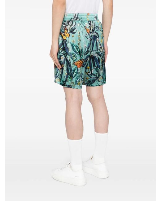 NAHMIAS Green Botanical Silk-Blend Shorts for men