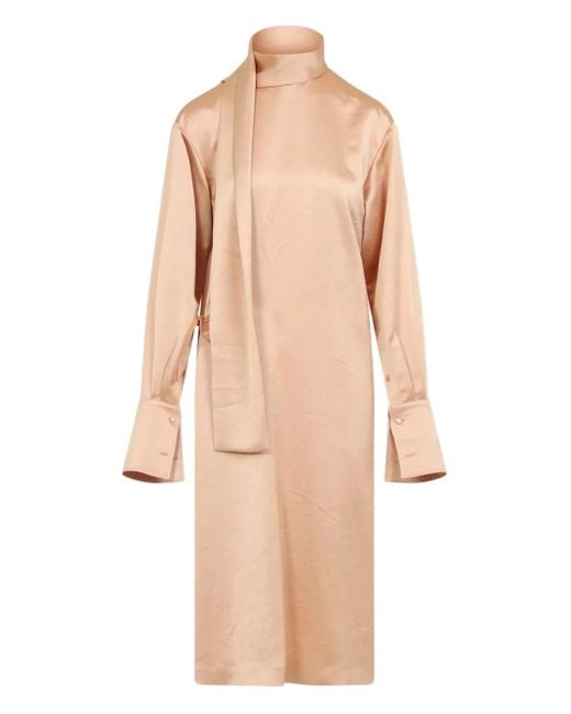 Carven Natural Scarf-Neck Dress