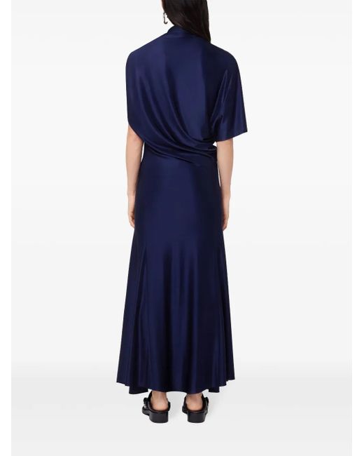 Robe Mi-Longue À Design Drapé Rabanne en coloris Blue