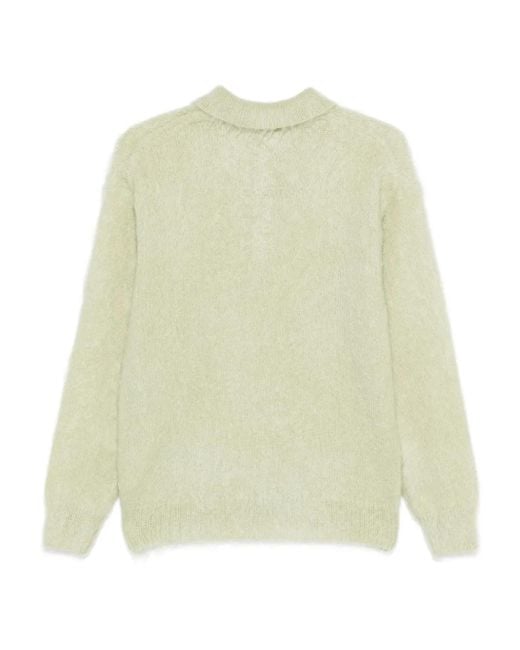 Auralee White Button-Up Sweater for men