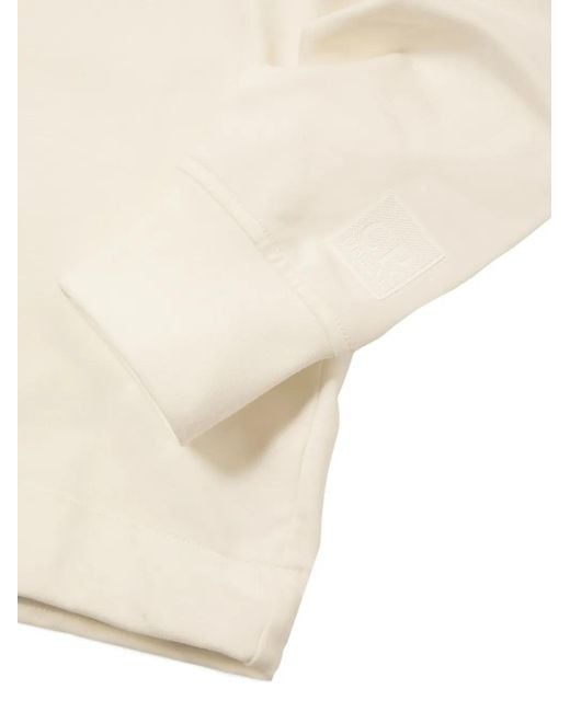 C P Company White Zip-Front Hooded Sweatshirt for men