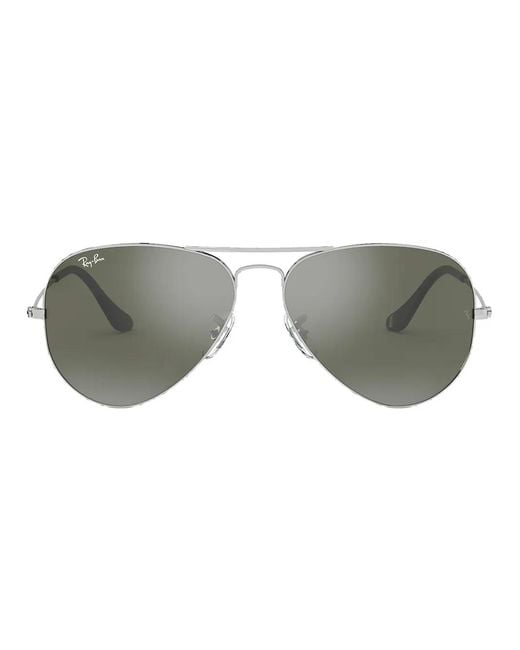 Ray-Ban Gray Aviator-Frame Sunglasses