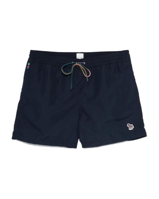 Paul Smith Blue Zebra-Motif Swim Shorts for men