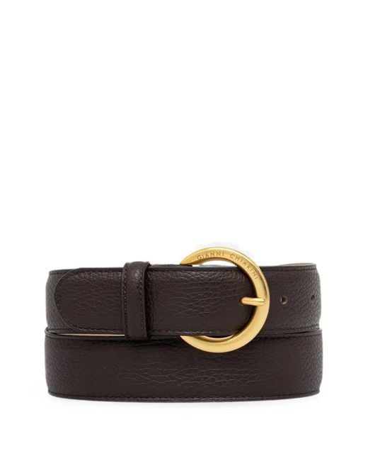 Gianni Chiarini Black Grained-Leather Belt