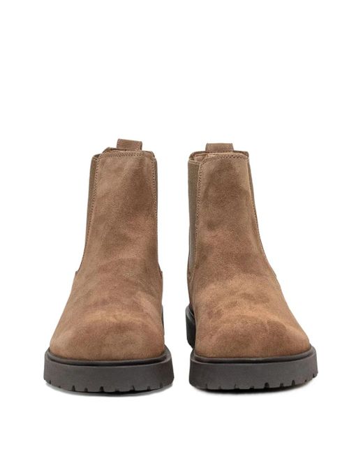 Birkenstock Brown Elasticated-Panel Suede Boots for men