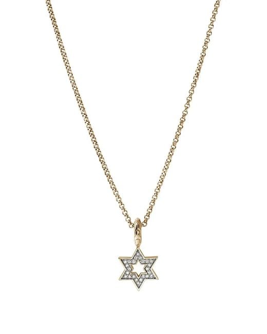 John Hardy Metallic 14K Jh Essential Star Of David Diamond Necklace