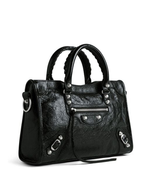Balenciaga Black Small Le City Textured-leather Tote Bag