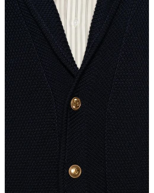 Valentino Garavani Black Shawl-Lapel Button-Up Cardigan for men