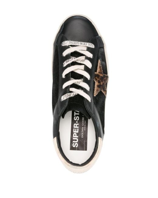 Golden Goose Deluxe Brand Super-star Leren Sneakers in het Black