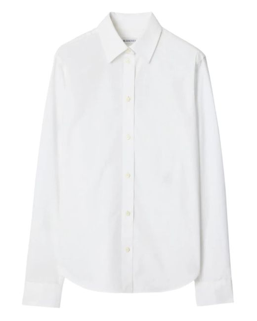 Camisa bordada de manga larga Burberry de color White
