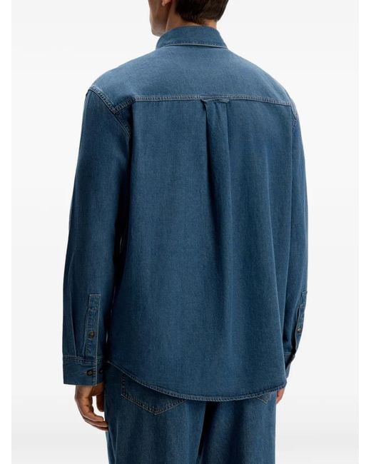 12 STOREEZ Blue Pocket Denim Shirt for men