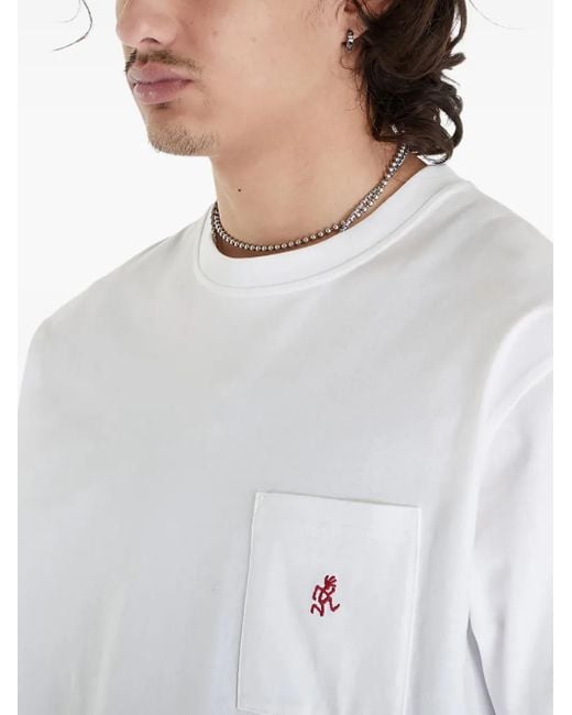 Gramicci White Logo-Embroidered T-Shirt