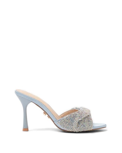 Twentyfourhaitch White Canberra Crystal-Embellished Mules