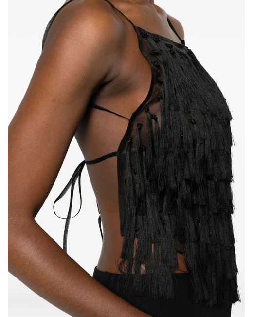 St. Agni Black Tie-Up Top