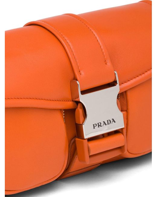 Sac porté épaule Pocket Cuir Prada en coloris Orange - Lyst
