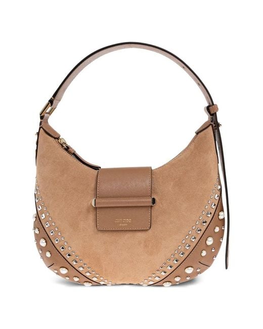 Jimmy Choo White Small Bar Studded Shoulder Bag