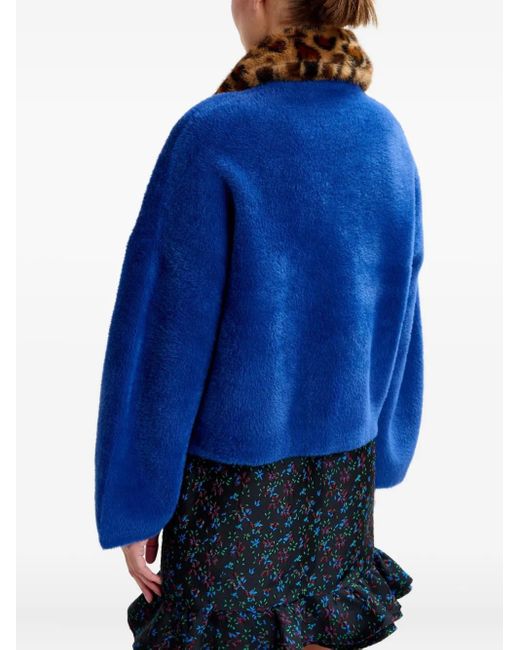 Essentiel Antwerp Blue Floral-Print Ruffled-Hem Skirt