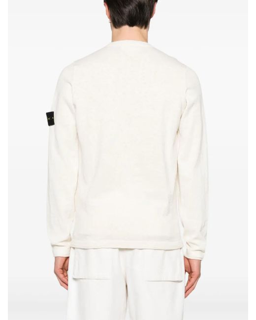 Stone Island Pullover Mit Kompass-Patch in White für Herren