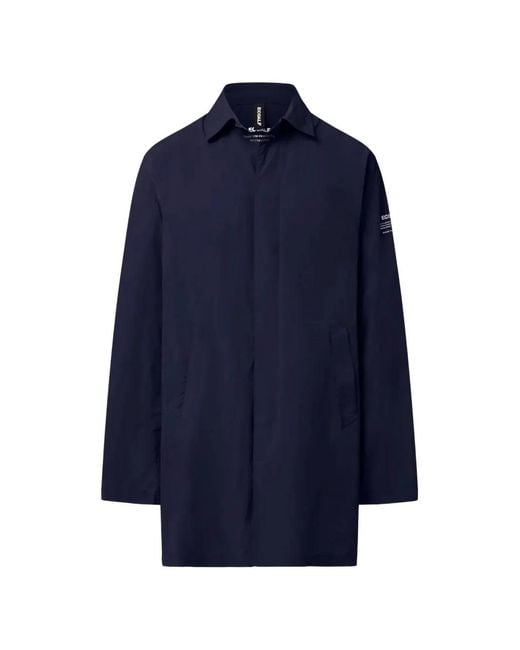 Ecoalf Blue Vestal Single-Breasted Coat for men