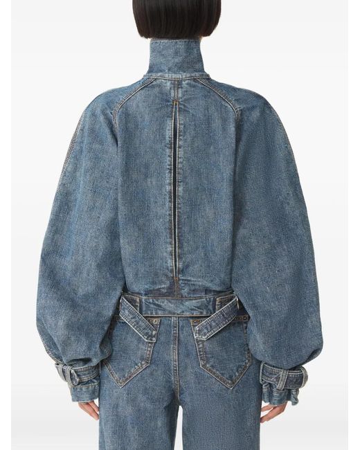 Lanvin Blue Buttoned Funnel-Neck Jacket