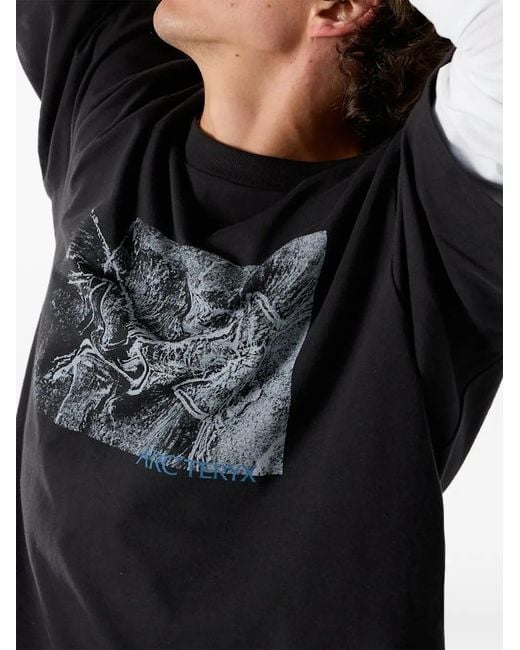 Arc'teryx Black Kragg Graphic Crew Neck T-Shirt for men