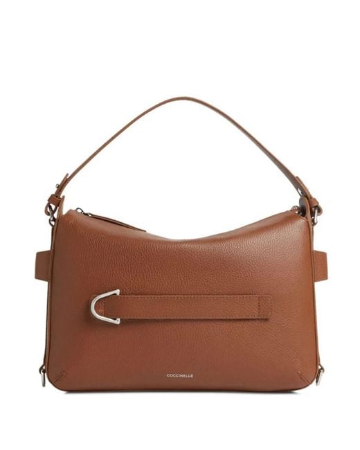 Coccinelle Brown Buckle Strap Shoulder Bag