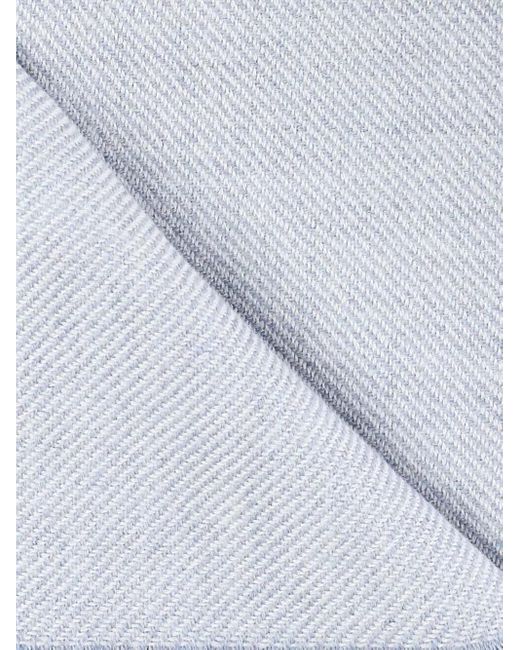 Eleventy White Wool Scarf for men