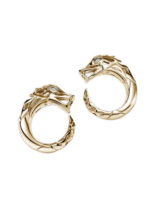 John Hardy Metallic 14K Naga Diamond Earrings