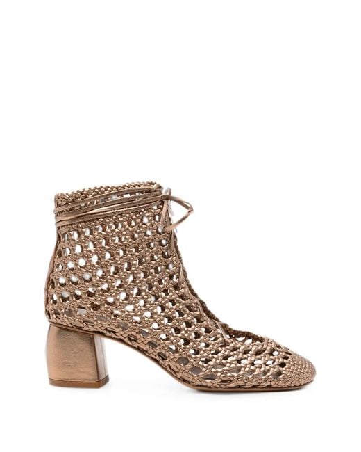 Forte_forte Brown Woven Lace-Up Ankle Boots