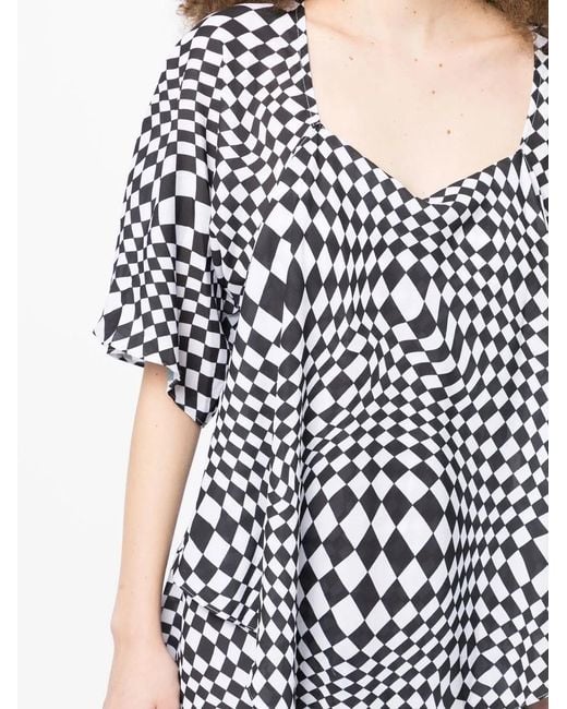 Pushbutton Asymmetrische Jurk in het White