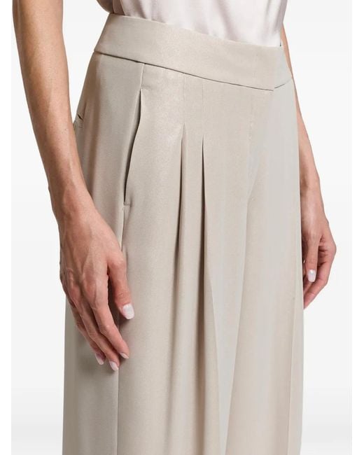 Peserico Natural Pleated Wide-Leg Trousers