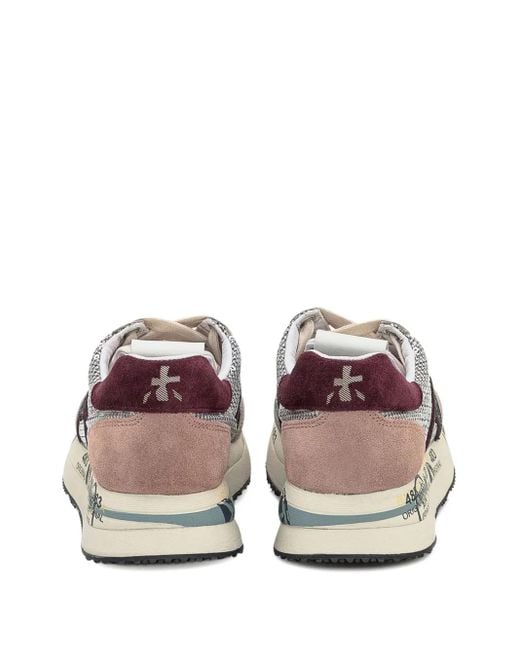 Premiata Gray Sequin-Embellished Low-Top Sneakers