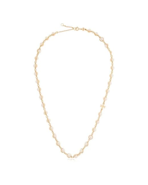 Tory Burch White Moondance Pearl Necklace