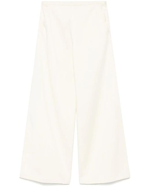 Forte_forte White Cotton Wide-Leg Trousers