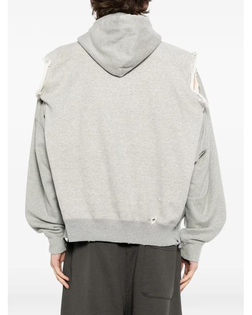 Maison Mihara Yasuhiro Cotton Zip-Up Hoodie in White for Men