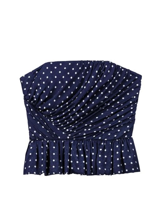 Maje Blue Patterned Bustier Top